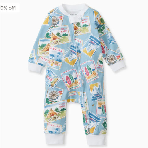 Vacation Postcards Organic Cotton Sleep & Play