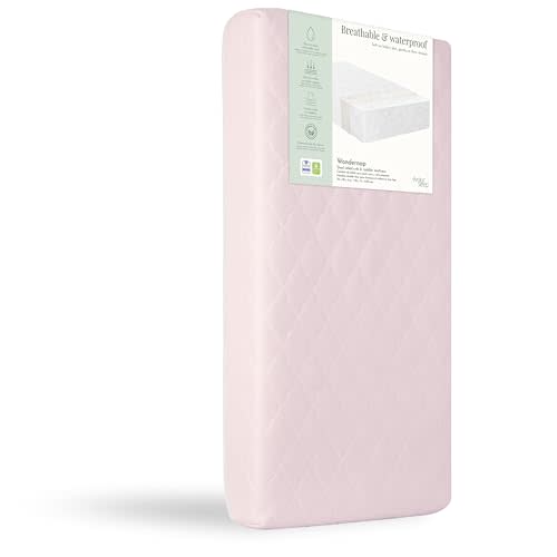 Evolur Wondernap Baby Mattress in Pink, Fits All Standard Cribs and Toddler Beds, Dual Sided Support, Green Guard Gold & JPMA Certified, Easy Removable and Washable Cover