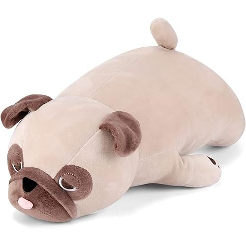 Pug Weighted Stuffed Animals - 21 Inch 3.5 Pounds Weighted Plushies Pug - Big Bulldog Plush Stuffed Animals Pillow - Cute Plush Toys Gifts for Kids & Adults