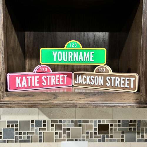 Personalized Name Street Sign: Custom 3D Printed Desk or Wall Decor
