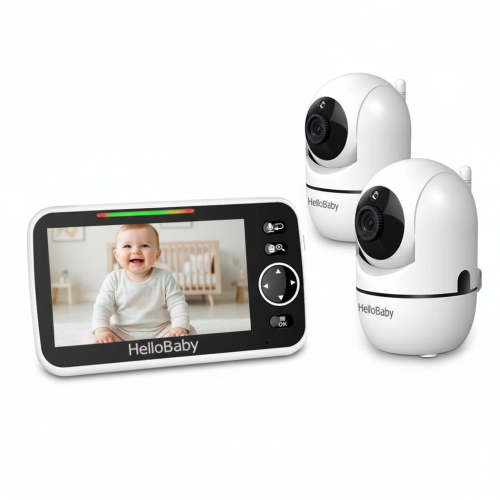 HelloBaby 5" Video Baby Monitor with 2 Cameras HB6550-2