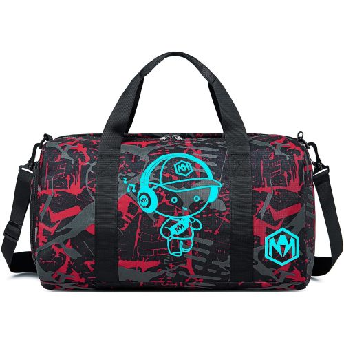 Kids Overnight Duffle Sport Gym Gag with Shoe Compartment & Wet Pocket Luminous Small Sleepover bag Carry on Weekender Travel Tote for Kids Boys Girls
