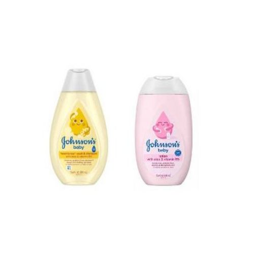 Johnson's Moisturizing Mild Pink Baby Body Lotion 13.6 fl oz + 13.6 fl oz Baby Body Wash & Shampoo