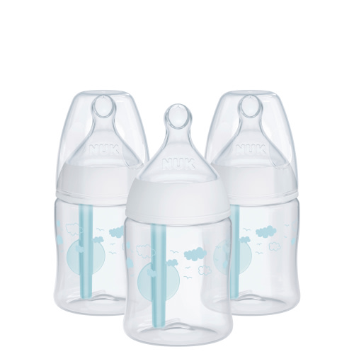 NUK Smooth Flow™ Pro Anti-Colic Baby Bottle, 5 oz, Blue, 3-Pack
