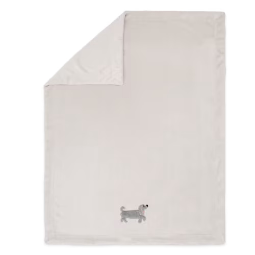 4baby Fleece Applique Blanket Dog Natural