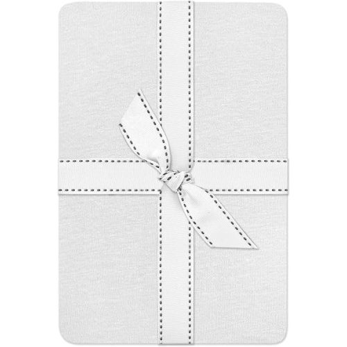 Frankie Fitted Crib Sheet 100% Organic Cotton for Baby & Toddler Mattress, Breathable for Boys & Girls, White, One Size
