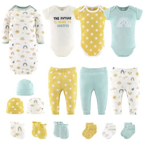 The Peanutshell Sunny Side Up 16-Piece Baby Clothes, Layette Gift Set, 0-3 Months