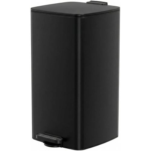 8 Gallon (30L) Square Trash Can, Stainless Steel Step Garbage Can
