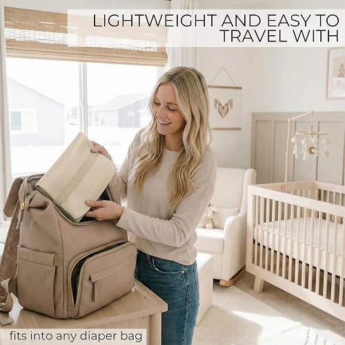 Beautiful Portable Baby Changing Pad - Wipeable Waterproof Diaper Mat | Easy to Clean Diaper Changing Mat - The Perfect Vegan Leather Pad for Traveling