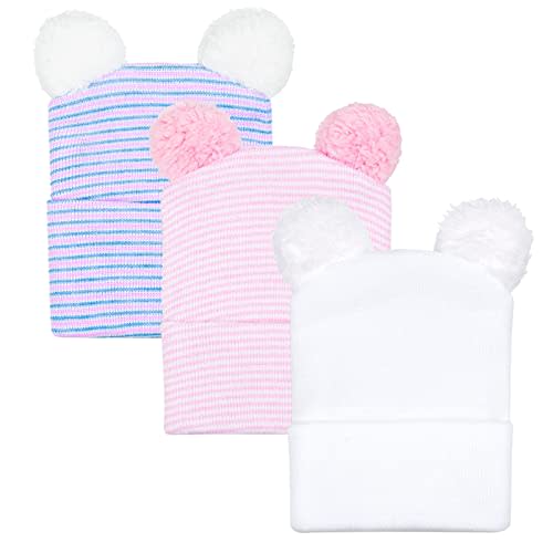 DRESHOW BQUBO Newborn Hospital Hat Infant Baby Hat Cap with Big Bow Soft Cute Knot Nursery Beanie