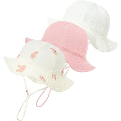 3 Pcs Baby Sun Hat Muslin, Baby Bucket Hat