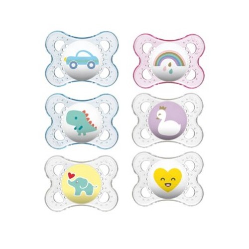 MAM Clear Orthodontic Pacifier - 0-6 Months - 3ct