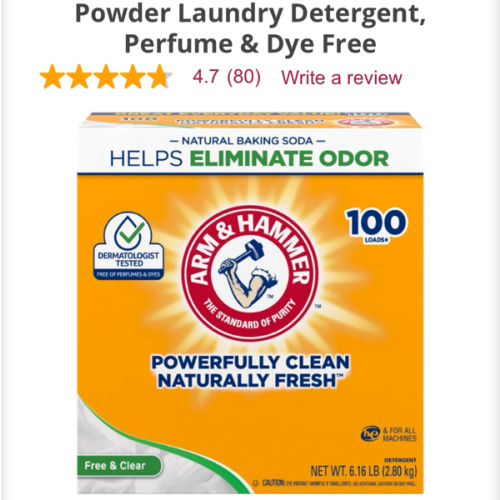 Powder Laundry Detergent, Perfume & Dye Free