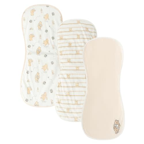 Disney Baby Winnie The Pooh Burp Cloths 3 Pack Soft Absorbent 20" x 10" Leakproof Burping Rags for Newborn and Infants