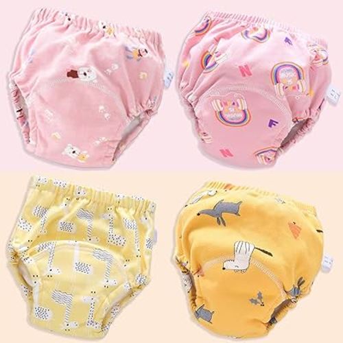 Upairy Training Underwear for Girls & Boys, Potty Training Pants, Toddler Underwear (4Pcs B, Medium)