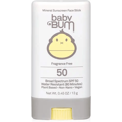 Sun Bum Baby SPF 50 Sunscreen Stick, Mineral Roll-On UVA/UVB Face and Body Protection for Sensitive Skin, Fragrance Free, Travel Size, Unscented, 0.45 Oz