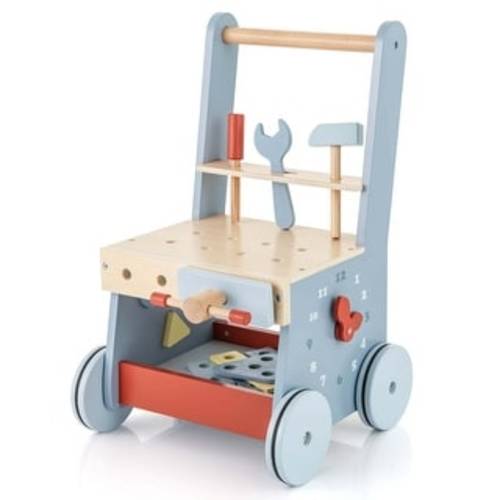 Costway 2-in-1 Wooden Baby Push Walker with Multi-Activity Center & - See Details