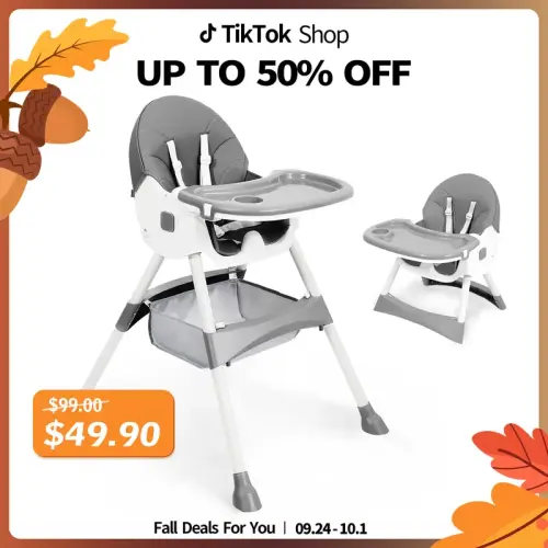Baby High Chair 6 in 1 Convertible High Chair with 5-Point Safety - TikTok Shop