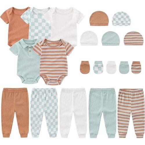 Newborn Layette Gift Set 20-Piece Cotton Baby Boy Girl Clothes Essentials and Accessories