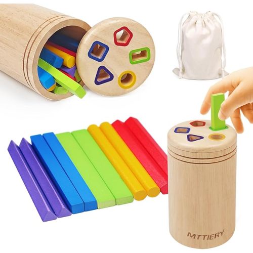 Montessori Wooden Stick Color Sorting Toys for 3 Year Old,Preschool Learning Activities Educational Fine Motor Matching Game,Birthday Gifts for Boys Girls