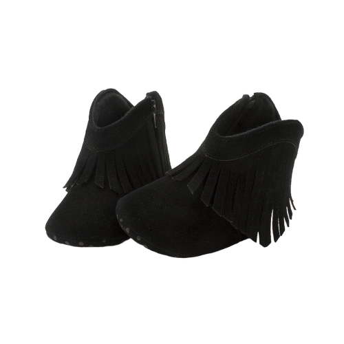 Baby Girls and Boys Crib Fleece Sherpa Snap Booties with Slip-Resistant Soles for Infant and Toddler, 0-18 Months Black 0-6 Months