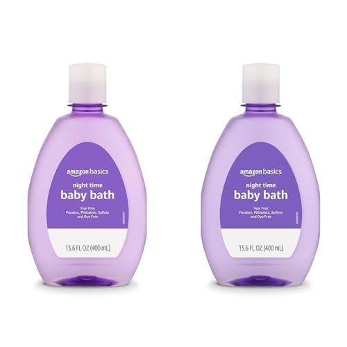 Amazon Basics Night-Time Baby Bath, Lightly scented, 13.6 Fl Oz (Pack of 2) (Previously Solimo)