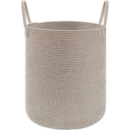 JMvicyroam 60L Cotton Rope Laundry Basket Hamper, Oatmeal