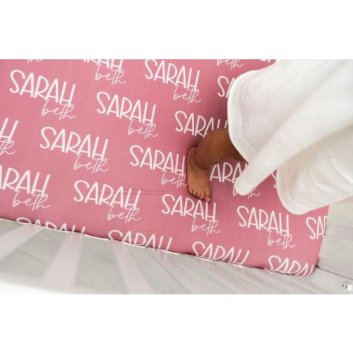 Custom Crib Sheet Baby Bedding Nursery Decor Personalized Gift Newborn Shower Present Idea Monogrammed Name Fitted Jersey Soft Fabric Infant