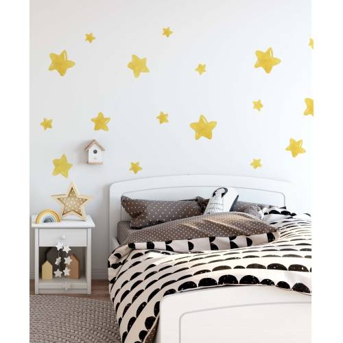 Star Wall Decals Watercolor Stickers Yellow,LF122