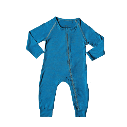 UPF 50+ Bamboo Romper Peacock Blue