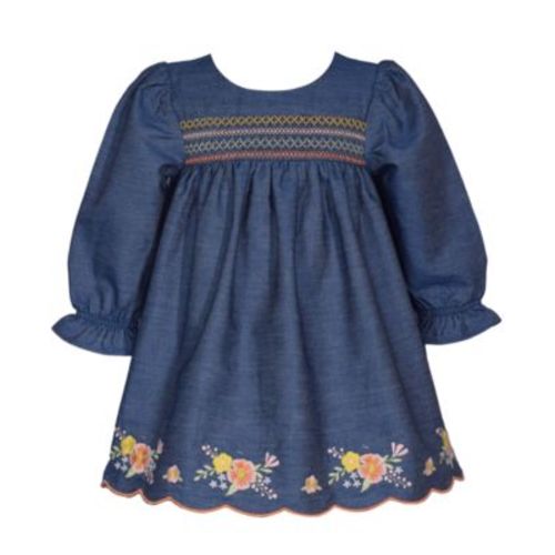 Baby Girls Embroidered Denim Dress
