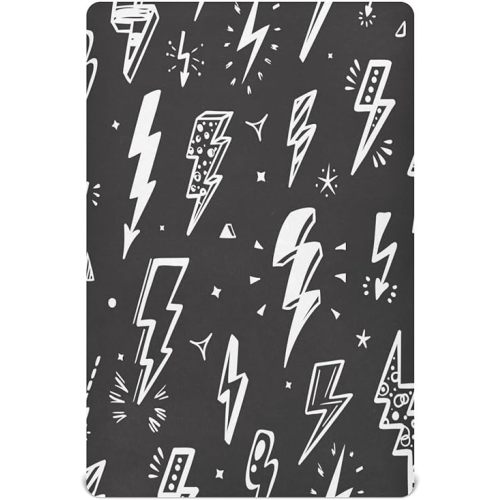 Caikeny Fitted Crib Sheet for Boys Girls Lightning Bolts Black Baby Crib Sheets Bassinet Sheets Crib Mattress Bed Sheets for Toddler Newborn Infant 27 x 39 in