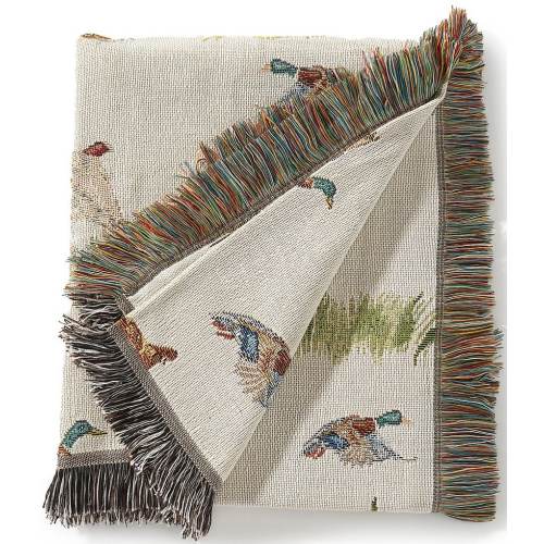 Southern Living Hunting Dogs Edgewood Woven Tapestry Throw Blanket