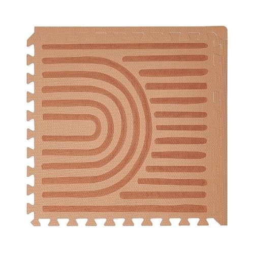 Toddlekind Playmat - Premium Foam Playmat, 4 x 6 feet, 6 Tile Extra Thick Foam Floor Puzzle Mat for Babies/Toddlers Stylish, Non-Toxic, Odorless. Perfect for Tummy Time & Play. 0m+ (Rustic Tan)