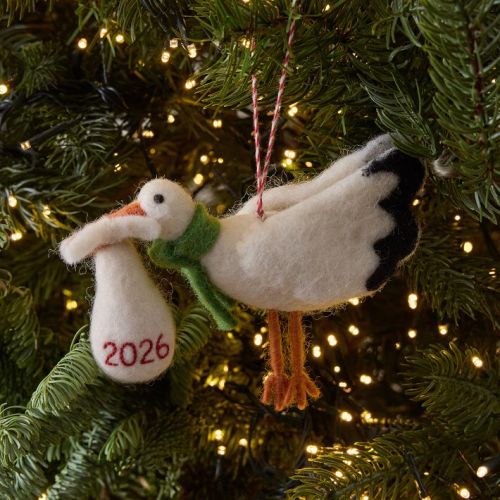 Baby's First Christmas Felt Stork Ornament