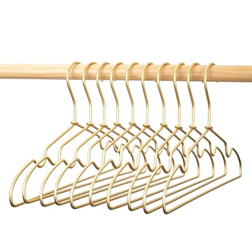 Koobay 12.6" Matte Gold Metal Kids Baby Hangers, 30Pack, Non Slip, Suit for Coated Wire Children Clothes Hangers Closet Storage, Retail Display Space Saving for Toddler Coats Infant Hangers