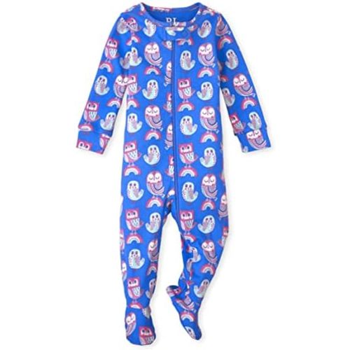 The Children's Place Baby Girls' Owl Snug Fit Cotton One Piece Pajamas