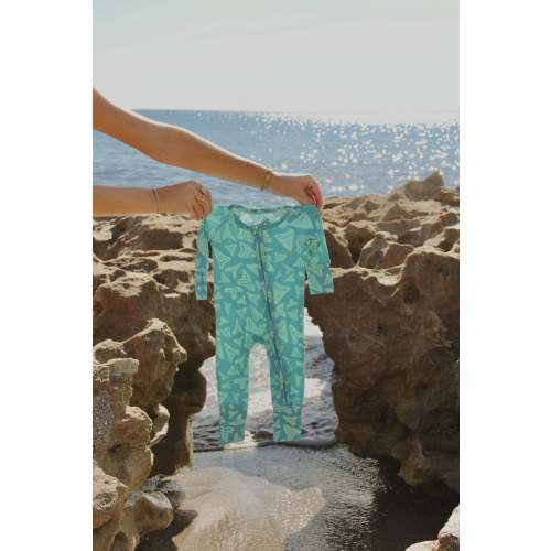 Shark Tooth Bamboo Zip Romper