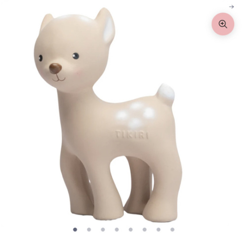 Deer Natural Rubber Teether, Rattle & Bath Toy