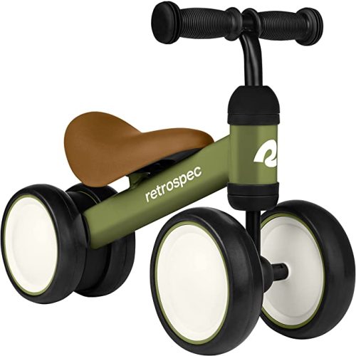 Retrospec Cricket Baby Balance Bike, 4-Wheel Ride-On Toy for Ages 12-24 Months – First Bike & Toddler Bike for 1 Year Old Boys & Girls, First Birthday Gift