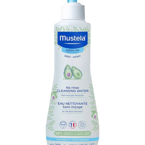Mustela Baby Cleansing Water - No-Rinse Micellar Water - with Natural Avocado & Aloe Vera - for Baby's Face, Body & Diaper - 1 or 2-Pack - Various Sizes