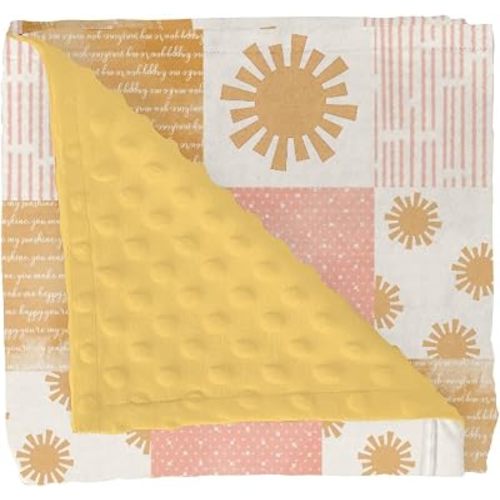Vintage Sun Baby Blankets for Girl Boy Boho Sunshine Soft Mink Dotted Backing Double Layer Swaddle Receiving Blanket Neutral Summer Sunshine Bed Throws for Newborn Infant Toddler Nursery 30x40