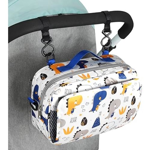 Accmor Stroller Organizer, Universal Stroller Organizer with Insulated Cup Holder Pocket, Dual Purpose Large Capacity Stroller Bag Caddy, Stroller Accessories Fits for Uppababy, Doona, Nuna Strollers