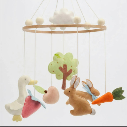 Farm Friends Baby Mobile | Handmade Felt Bunny & Duck Crib Mobile — Ru – Cozybabywear