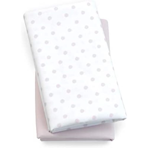 Chicco Lullaby Playard Sheets - Pink Dot 2-Pack | Pink/White