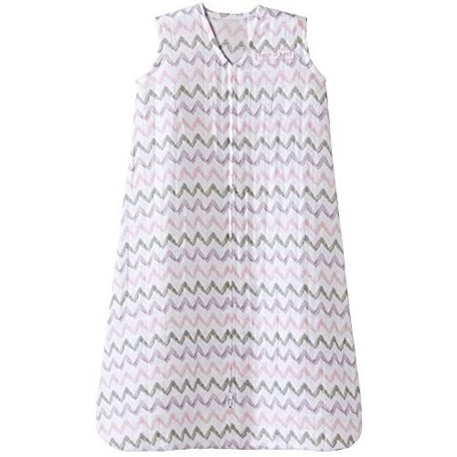 HALO 100% Cotton Muslin Sleepsack Wearable Blanket, TOG 0.5, Pink Chevron, X-Large