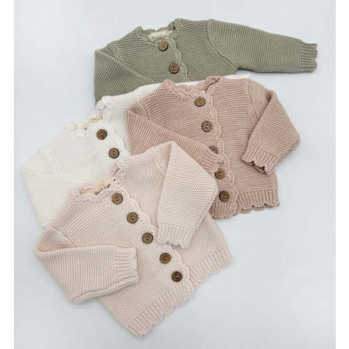 Cotton Knitted baby kids | Sophia Cardigan – Olive and Cradle