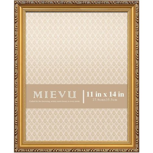 11×14 Picture Frame - Gold Picture Frames for Wall Hanging And Tabletop Display,Ornate Photo Frame,Vintage Frames,Christmas Frames,with Durable Plexiglass