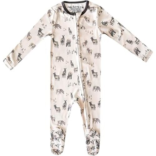 Cody Copper Pearl Zip-Up Footie Baby Pajamas: Ultra-Soft Boys & Girls Pajamas, Premium Knit Fabric in Stylish Prints, Tag-Free with Two-Way Zipper, Newborn to 24 Months