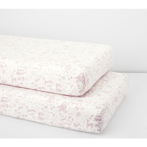 Woodland Flannel Organic Crib Fitted Sheet | Pottery Barn Kids